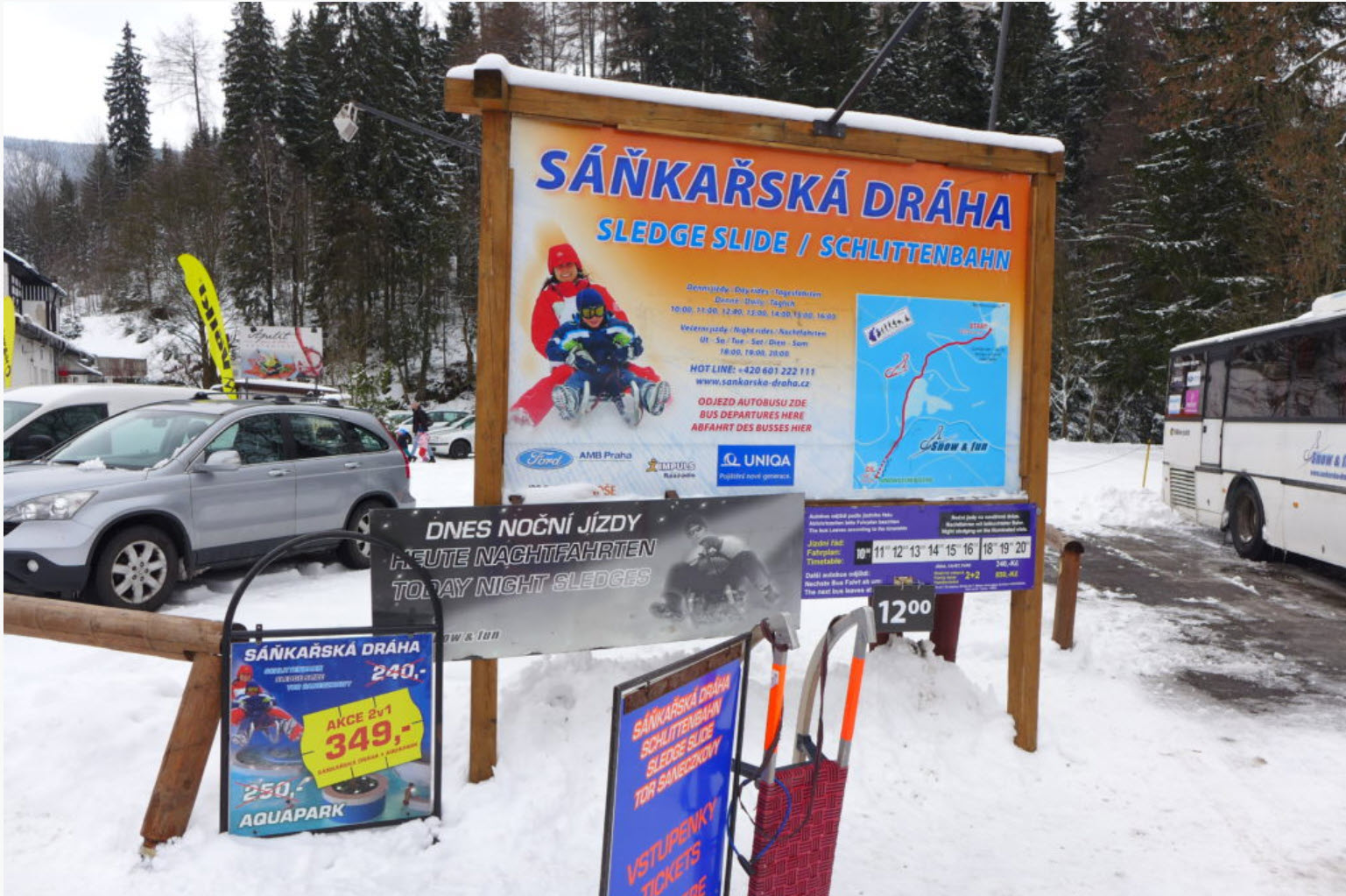 Sáňkařská dráha - odjezdy